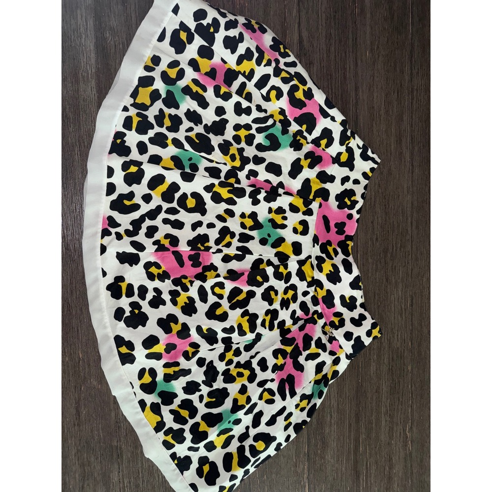 Relish Multi Color Leopard Print Pleated Mini‎ Skirt Dragonfly Charm Womens M